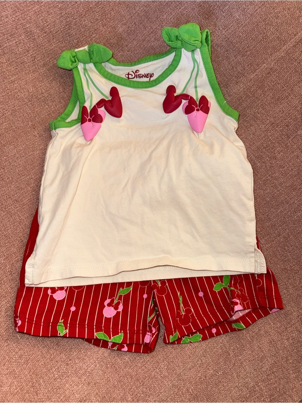 Disney Mickey and Minnie cherry Tank Top and shorts set